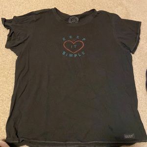 navy vintage life is good tee